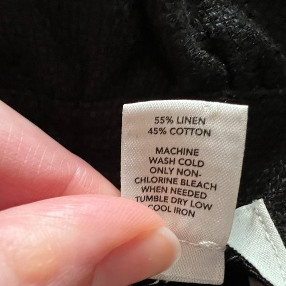 Loft Black Linen Ruffle Neck Tie Jacket - 10 - Picture 2 of 6